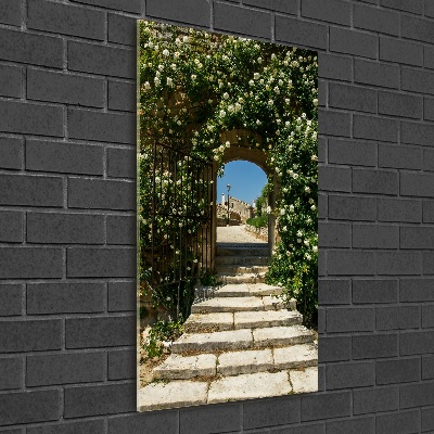 Foto auf glas vertikales Blumenbogen