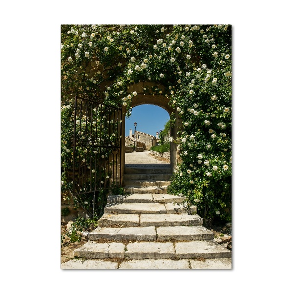 Foto auf glas vertikales Blumenbogen