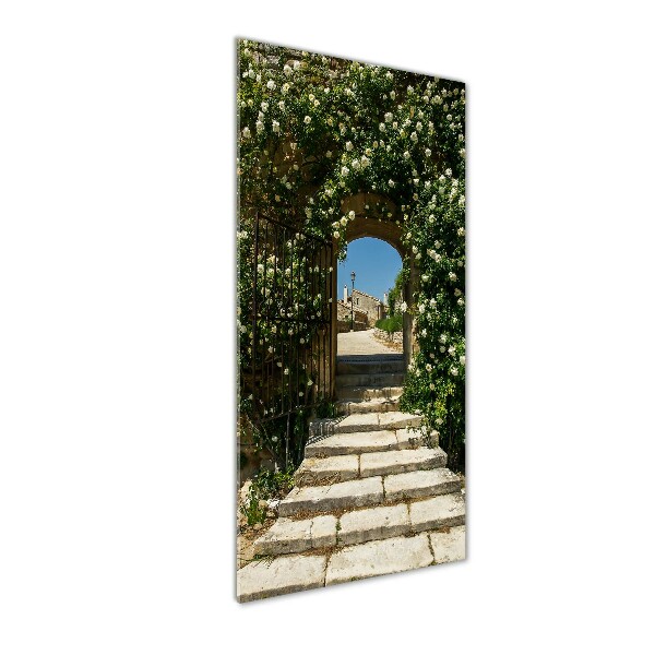 Foto auf glas vertikales Blumenbogen