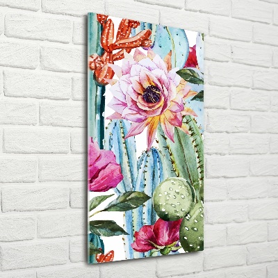 Bild aus glas vertikales Kakteen