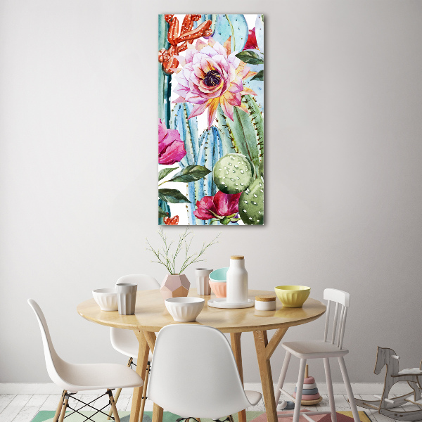 Bild aus glas vertikales Kakteen