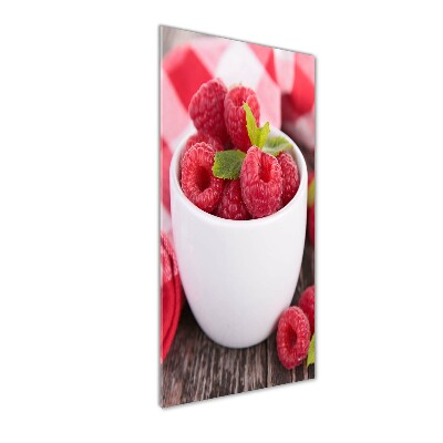 Bild aus glas vertikales Himbeeren in einer Tasse