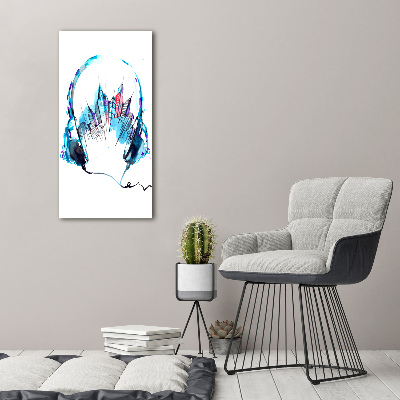 Glasbild vertikales Musik der Stadt