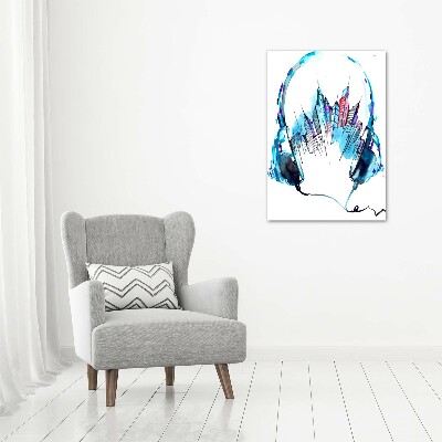 Glasbild vertikales Musik der Stadt