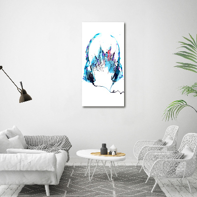 Glasbild vertikales Musik der Stadt