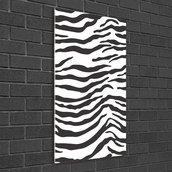 Glasbild vertikales Zebra-Hintergrund