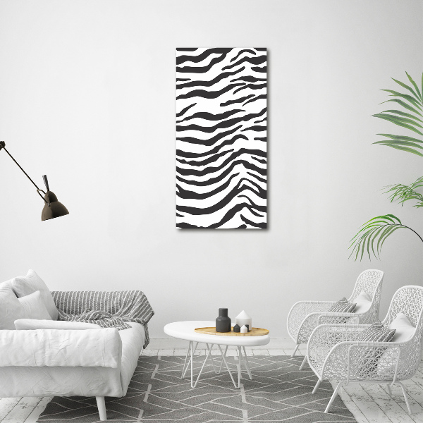 Glasbild vertikales Zebra-Hintergrund