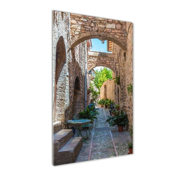 Glasbild vertikales Italienische Straßen