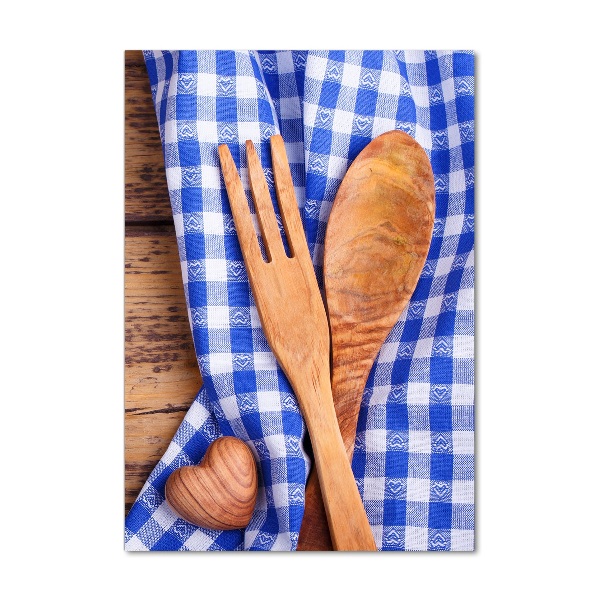 Bild aus glas vertikales Holzbesteck