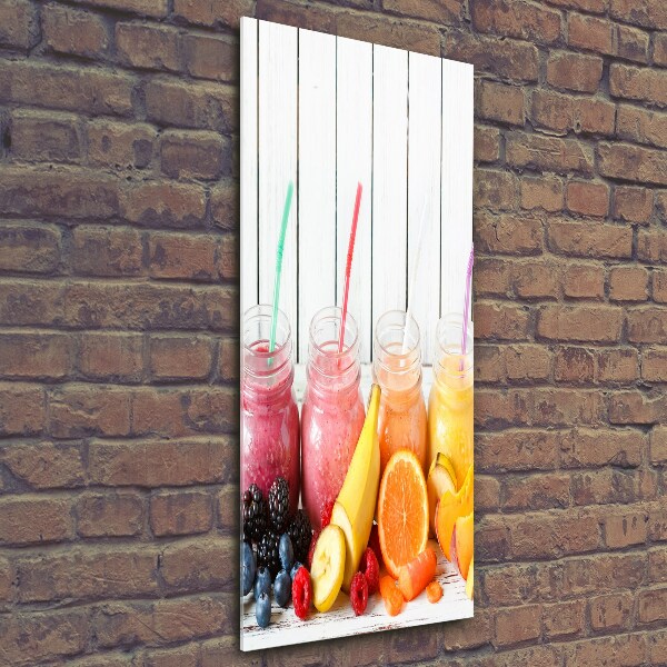 Glasbild vertikales Farbenfrohe Cocktails