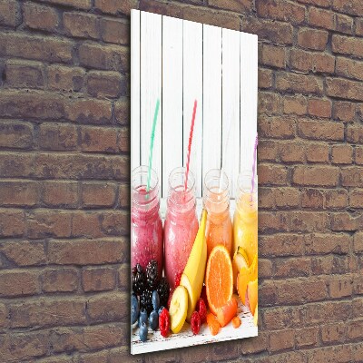 Glasbild vertikales Farbenfrohe Cocktails