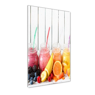 Glasbild vertikales Farbenfrohe Cocktails