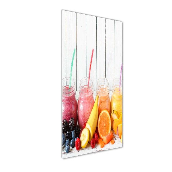 Glasbild vertikales Farbenfrohe Cocktails