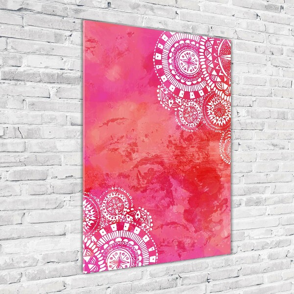 Glasbild vertikales Ornamente