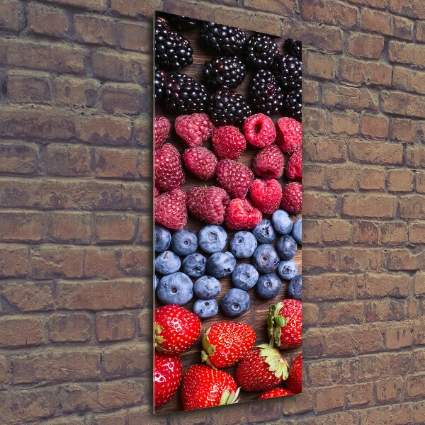 Glasbild vertikales Waldfrüchte