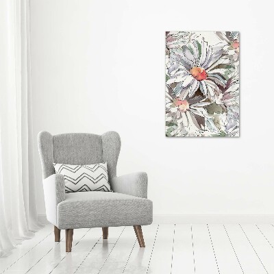 Glasbild vertikales Gänseblümchen