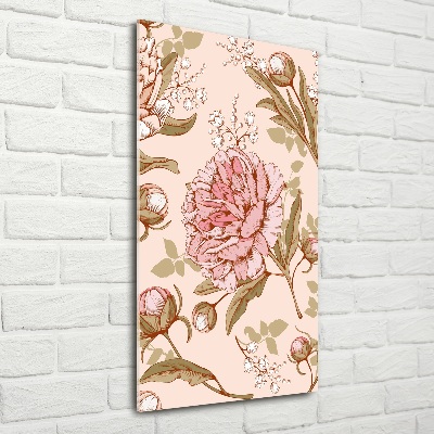 Bild aus glas vertikales Pfingstrosen