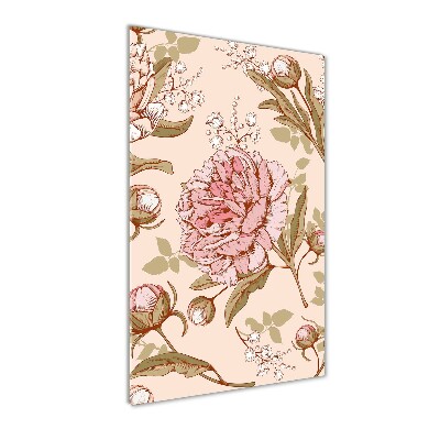 Bild aus glas vertikales Pfingstrosen