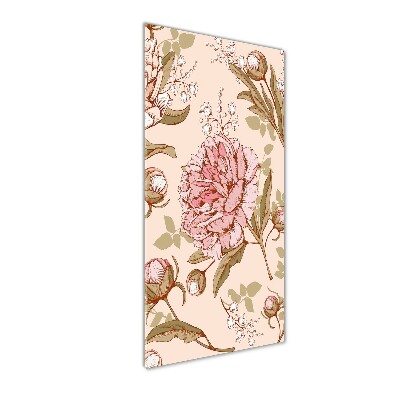 Bild aus glas vertikales Pfingstrosen