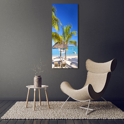 Glasbild vertikales Tropischer Strand