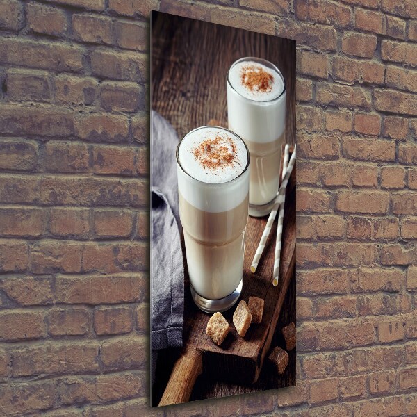 Bild aus glas vertikales Latte-Kaffee