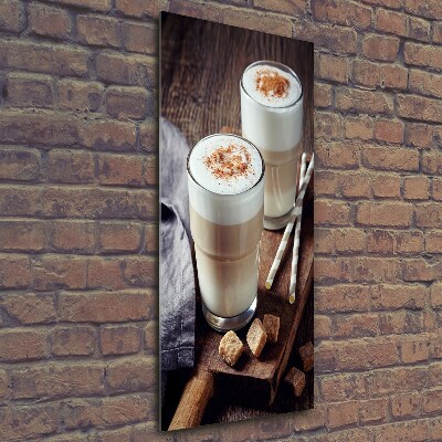 Bild aus glas vertikales Latte-Kaffee
