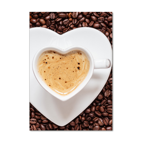 Glasbild vertikales Eine Tasse Kaffee