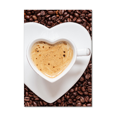 Glasbild vertikales Eine Tasse Kaffee