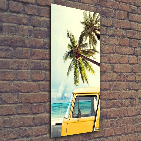 Glasbild vertikales Zeit zum Surfen