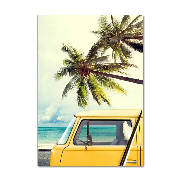 Glasbild vertikales Zeit zum Surfen