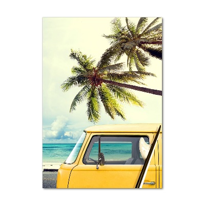 Glasbild vertikales Zeit zum Surfen