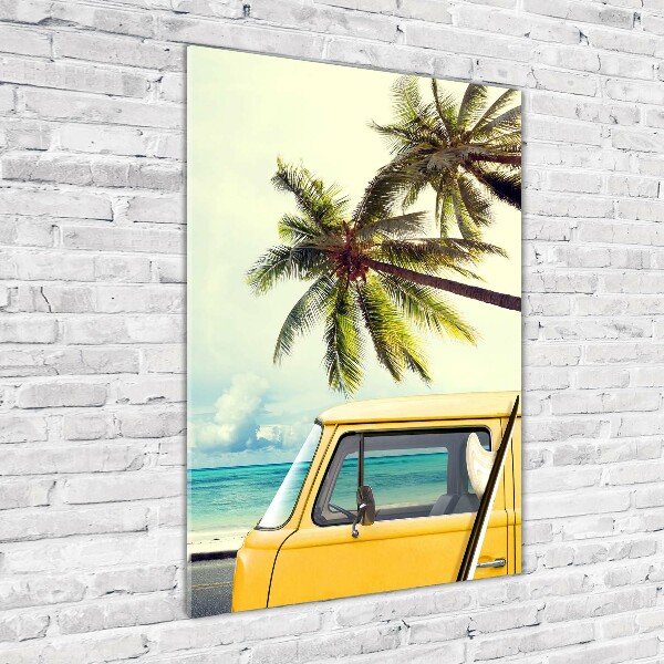 Glasbild vertikales Zeit zum Surfen