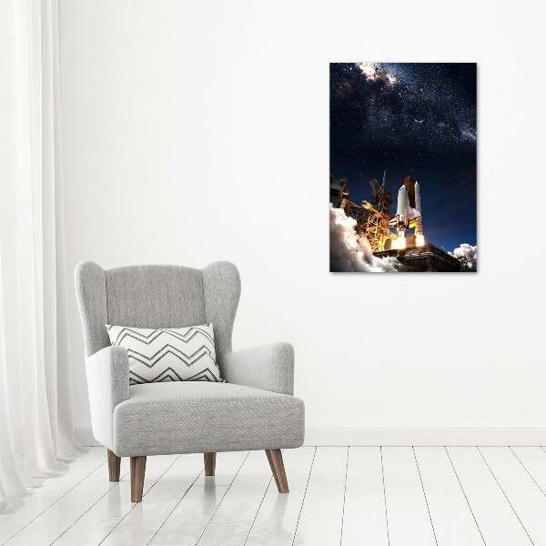 Bild aus glas vertikales Rakete startet