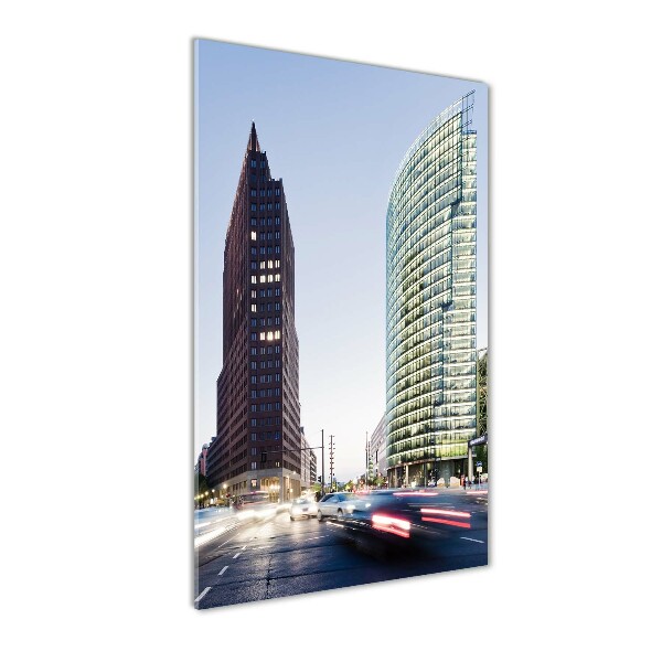 Glasbild vertikales Wolkenkratzer