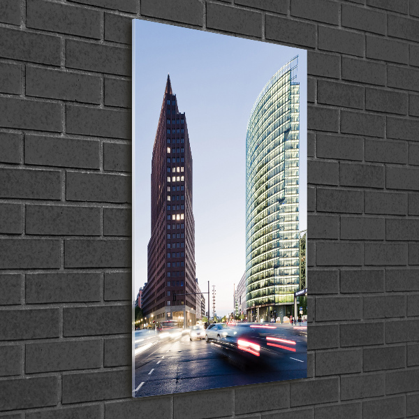 Glasbild vertikales Wolkenkratzer