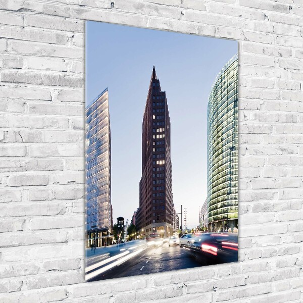 Glasbild vertikales Wolkenkratzer