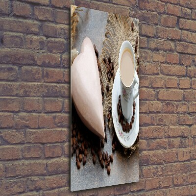 Bild aus glas vertikales Kaffee und Herz