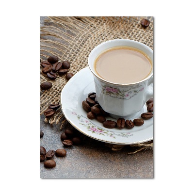 Bild aus glas vertikales Kaffee und Herz