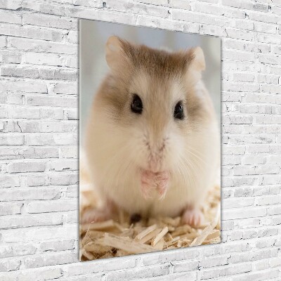 Glasbild vertikales Hamster