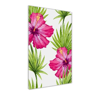 Glasbild vertikales Hawaiianisches Muster