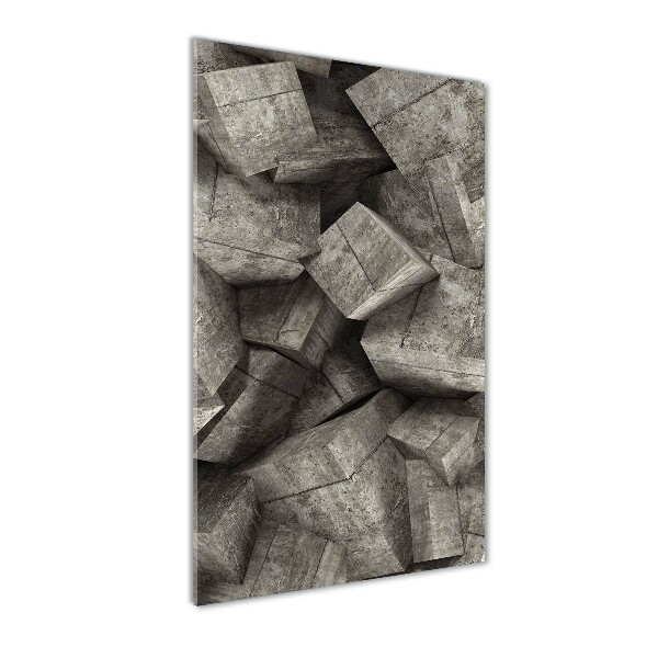 Glasbild vertikales Betonwürfel