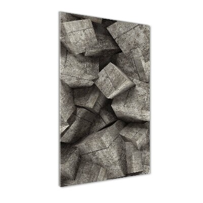 Glasbild vertikales Betonwürfel