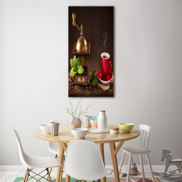 Bild aus glas vertikales Kaffeemühle