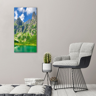 Foto auf glas vertikales See in den Bergen