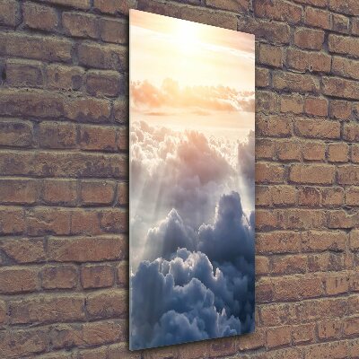 Bild aus glas vertikales Flug über den Wolken