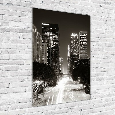 Foto auf glas vertikales Los Angeles bei Nacht