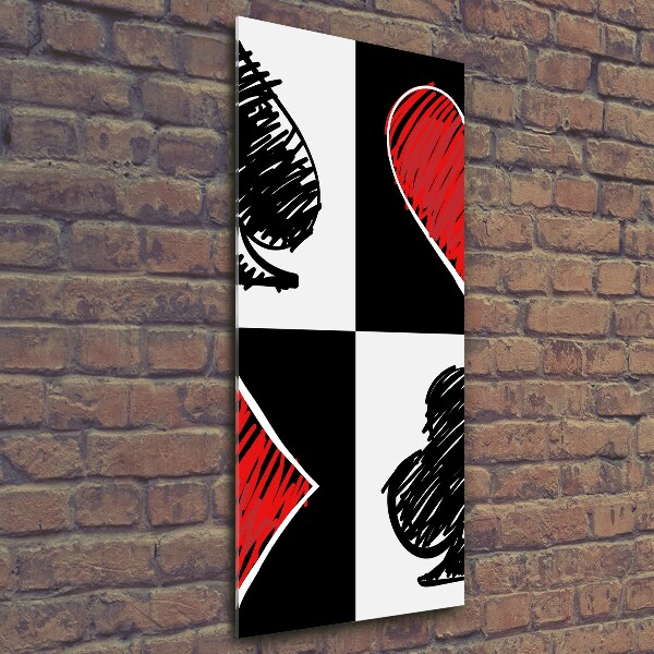 Glasbild vertikales Kartenfarben