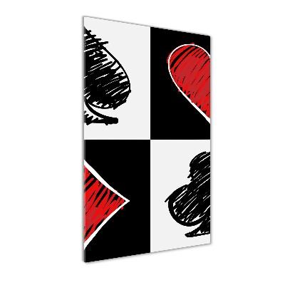 Glasbild vertikales Kartenfarben