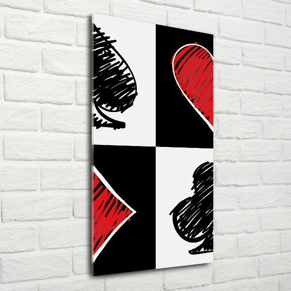 Glasbild vertikales Kartenfarben