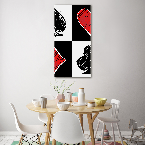 Glasbild vertikales Kartenfarben